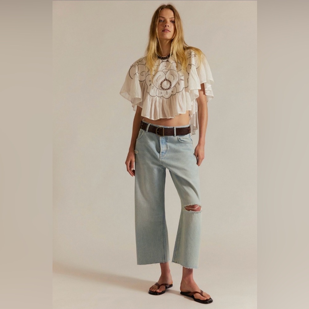 We the Free Deep Trance Dropped Boyfriend Jeans - bleached out raw